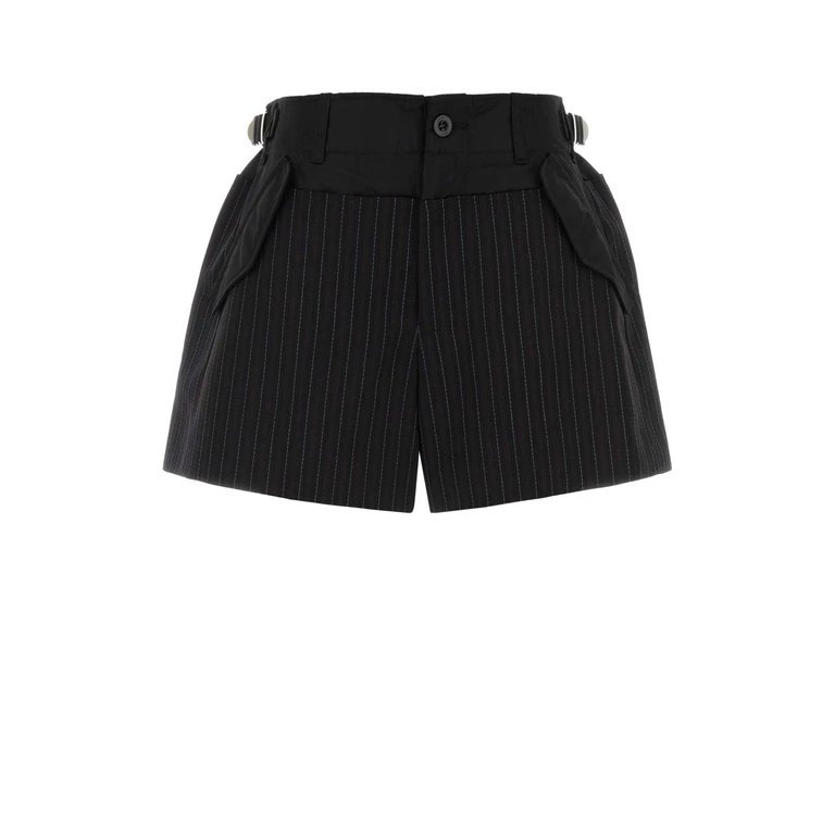 Sacai Embroidered Polyester Blend Shorts Black - Women