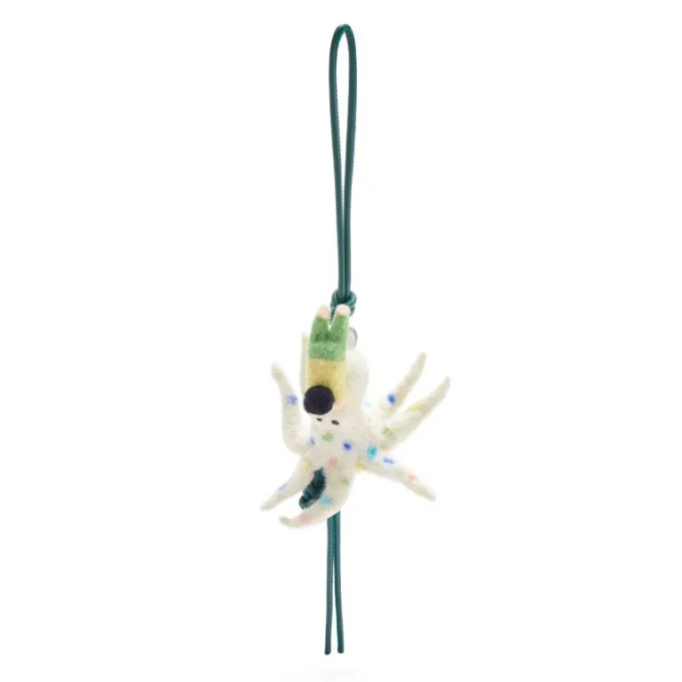 Loewe Octopus Charm In Felt and Calfskin