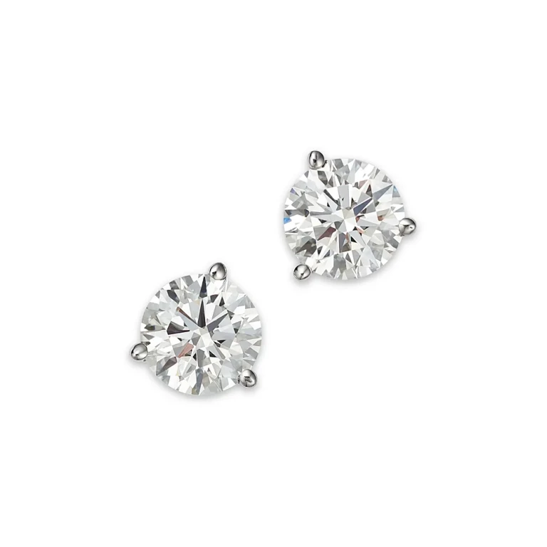 Certified Lab Grown Diamond Stud Earrings in 14K White Gold or 14K Yellow Gold, 3.0 tcw