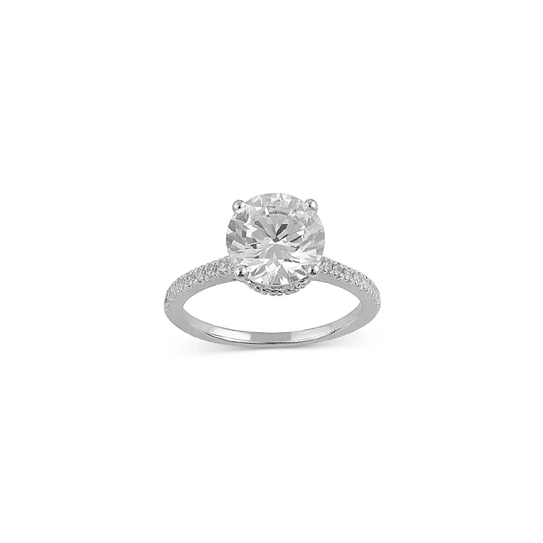 Certified Lab Grown Diamond Engagement Ring in 18K White Gold, 3.5 tcw