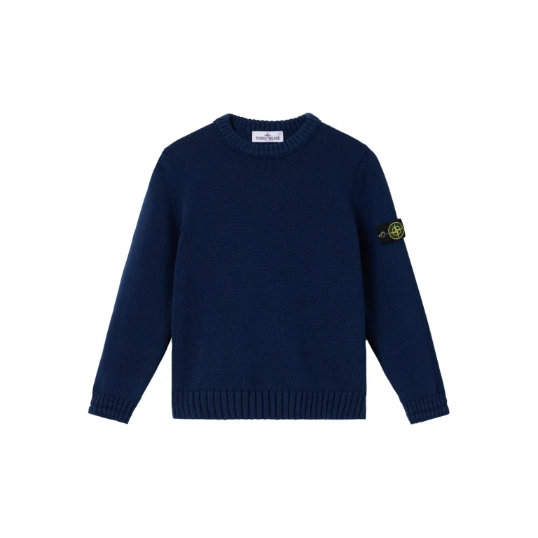 Stone Island Junior Pull Col Rond - Bleu