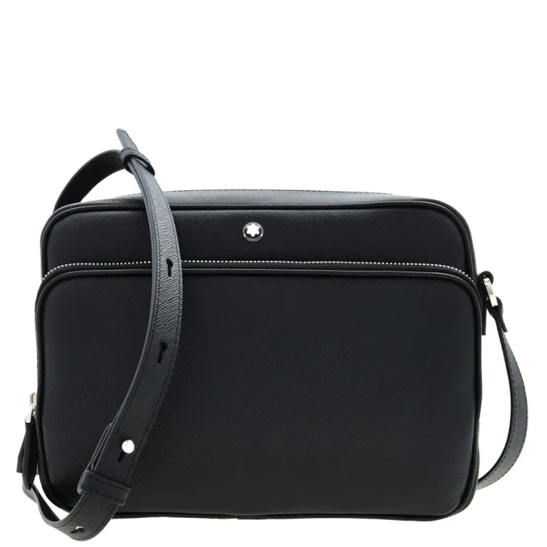Montblanc Black Sartorial Leather Messenger Bag