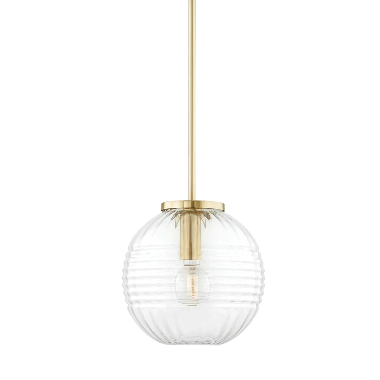 Aged Brass One Light Pendant from the Bay Ridge Collection