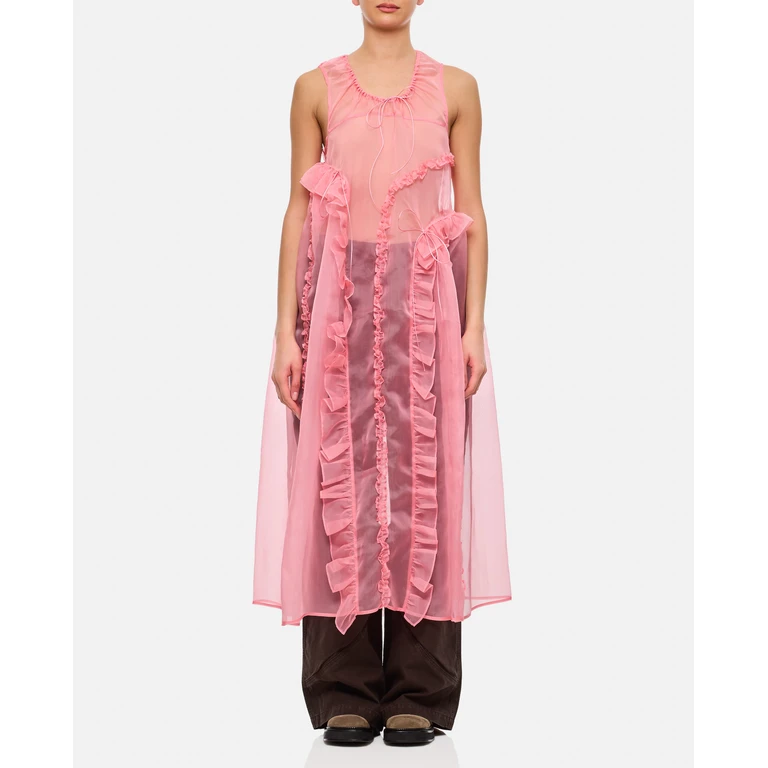 Cecilie Bahnsen Opal Ruffle Silk Satin Dress