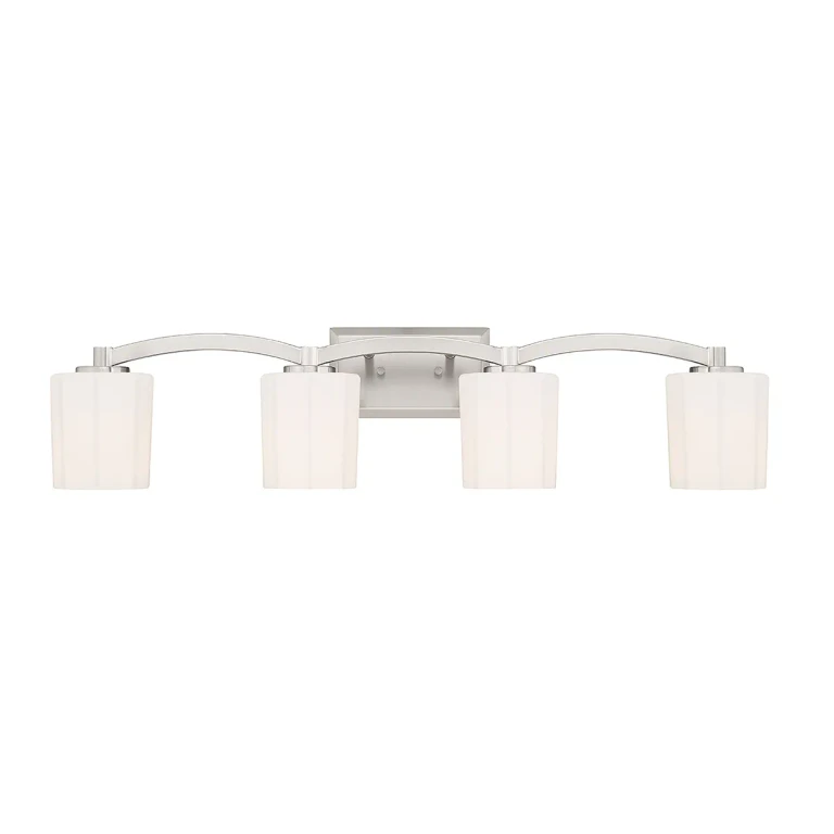 Satin Nickel Four Light Bathroom Vanity from the Whitney Collection