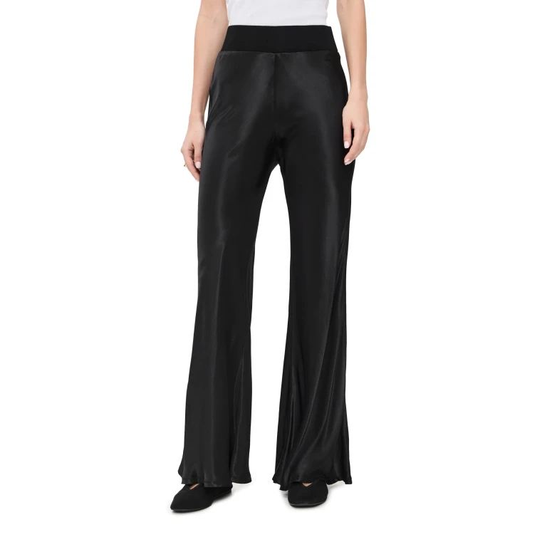 Enza Costa Bias Cut Satin Pants Black 2