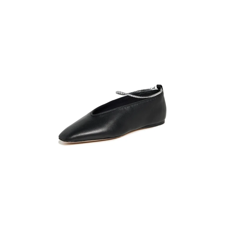 Loeffler Randall Emery Crystal Ballet Flats Black 5.5