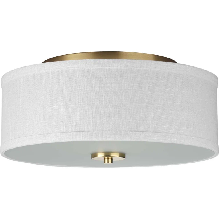 Satin Brass Two Light Semi-Flush Mount from the Inspire Collection