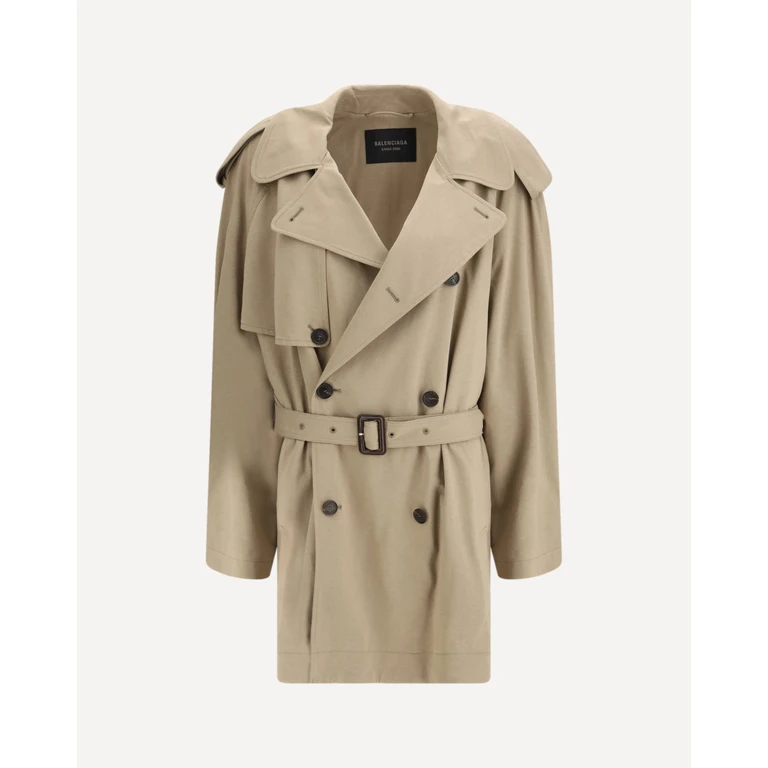 BALENCIAGA Belted double-breasted Trench Coat Female M