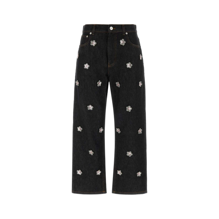 Marni Dark Blue Denim Jeans Blublack Exterior: Cotton Pantaloni - Women