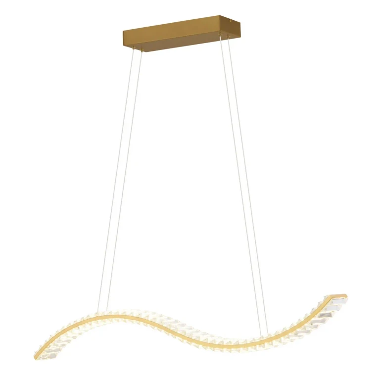 Gilded Brass LED Linear Chandelier from the Edgewater Collection