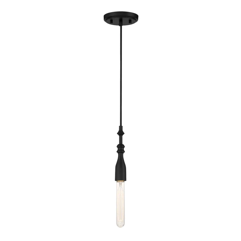 Matte Black One Light Pendant from the Louise Collection