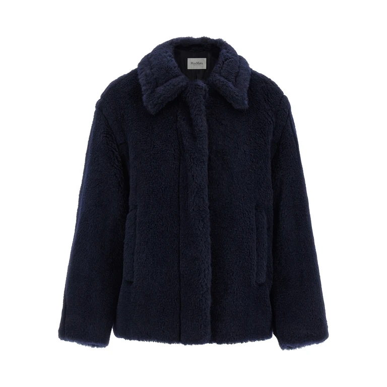 Max Mara Blue Alpaca Leather Coat Clothing - Women