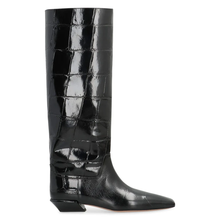 Bettina Croco-print Leather Boots