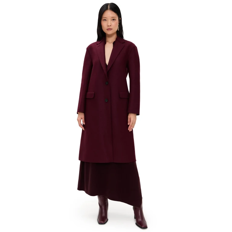 Harris Wharf London Chester Coat Pressed Wool Coat Cinabre 36