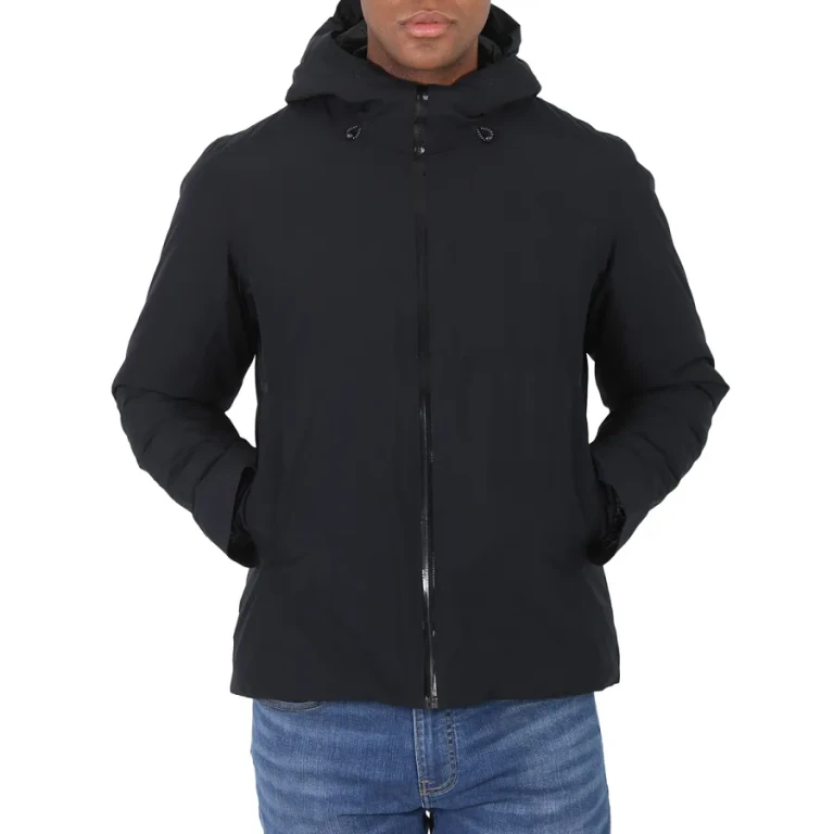 Save The Duck Mens Black Alvaro Logo-patch Hooded Padded Jacket