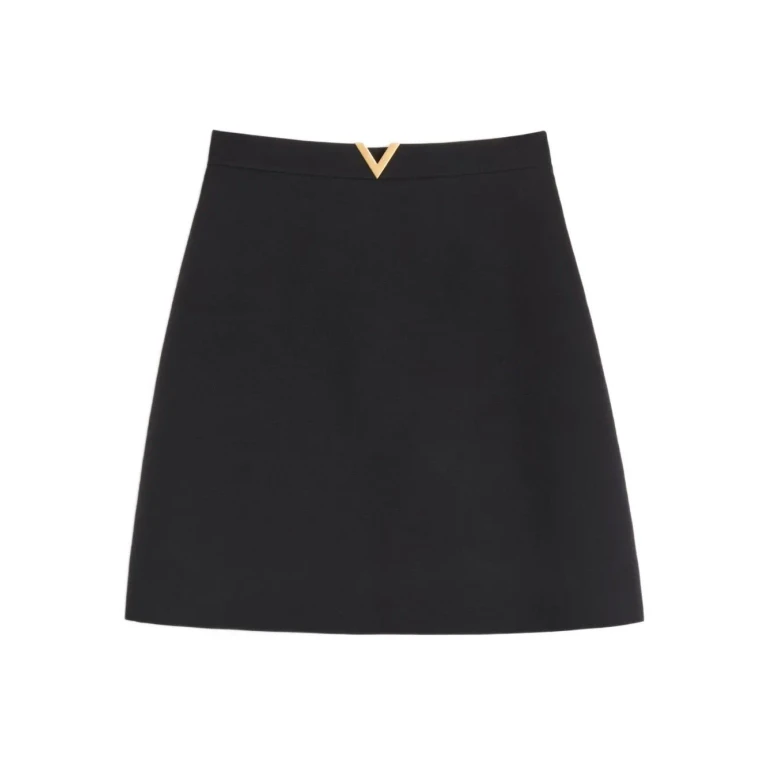 Valentino Vlogo Signature Wool And Silk Skirt