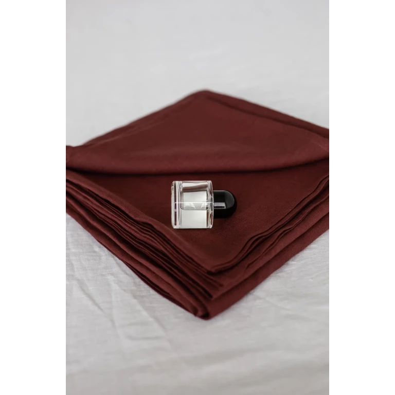 Linen flat sheet - US California King/ Terracotta