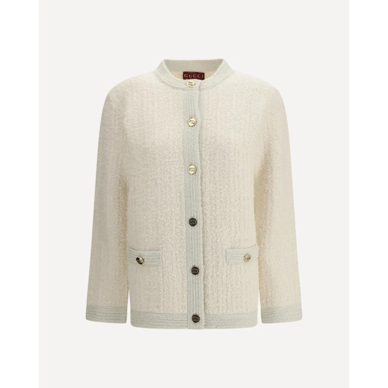 GUCCI Bouclé lamé wool Cardigan Female XS