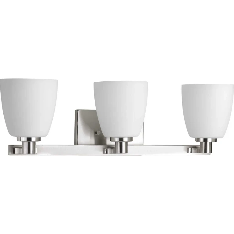 Brushed Nickel Three Light Bath Bracket from the Fleet Collection