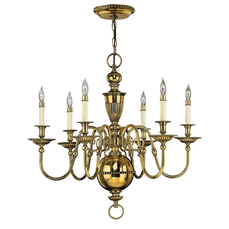 Burnished Brass LED Foyer Pendant from the Cambridge Collection