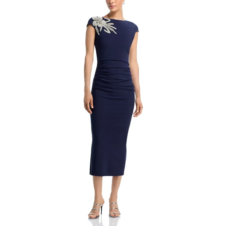 Chiara Boni La Petite Robe Hesup Embellished Cap Sleeve Dress