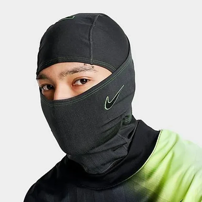 Nike Pro Hyperwarm Knit Graphic Balaclava Hood in Black