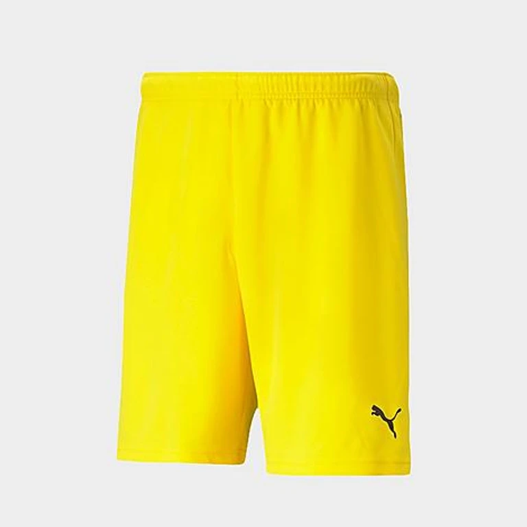 Men's Puma teamRISE Soccer Shorts in Cyber Yellow/Puma Black Size: 2XL