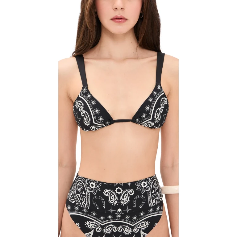 Beach Riot Saige Bikini Top Bandana Black S