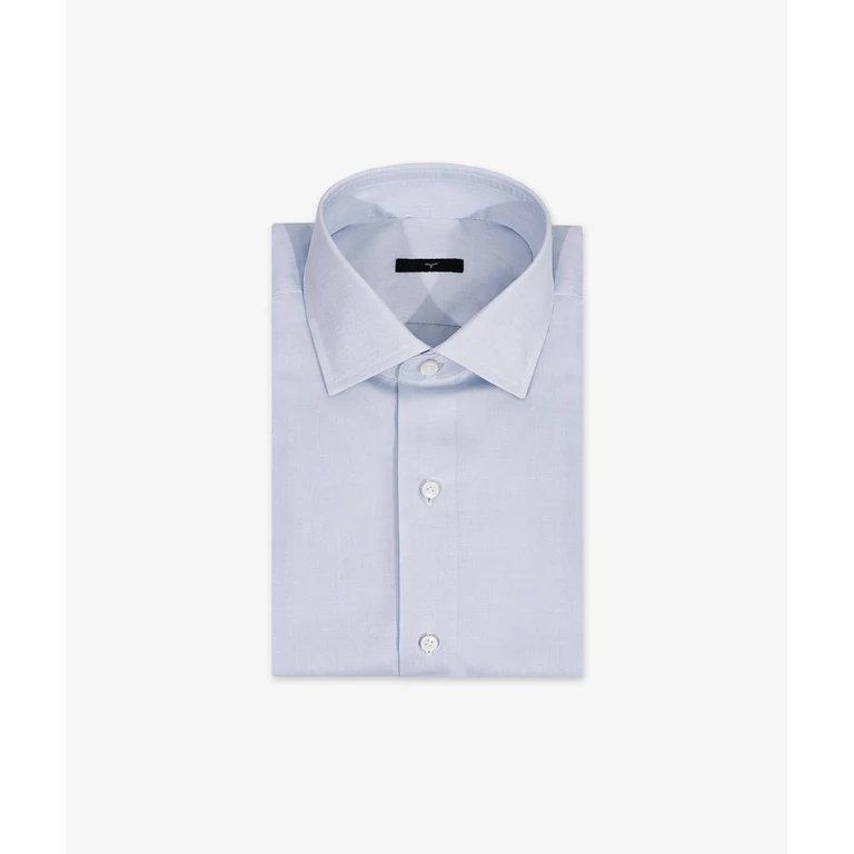Larusmiani Le Marais Sartorial Cotton Shirt Lightbblue Hand Made - Men