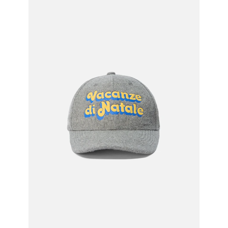 Mc2 Saint Barth Baseball Cap Wool Blend With Christmas Vacation Embroidery Vacanze Di Natale Special Edition Grey Hat - Unisex