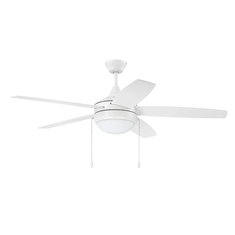 White 52"Ceiling Fan from the Phaze Energy Star 5 Collection