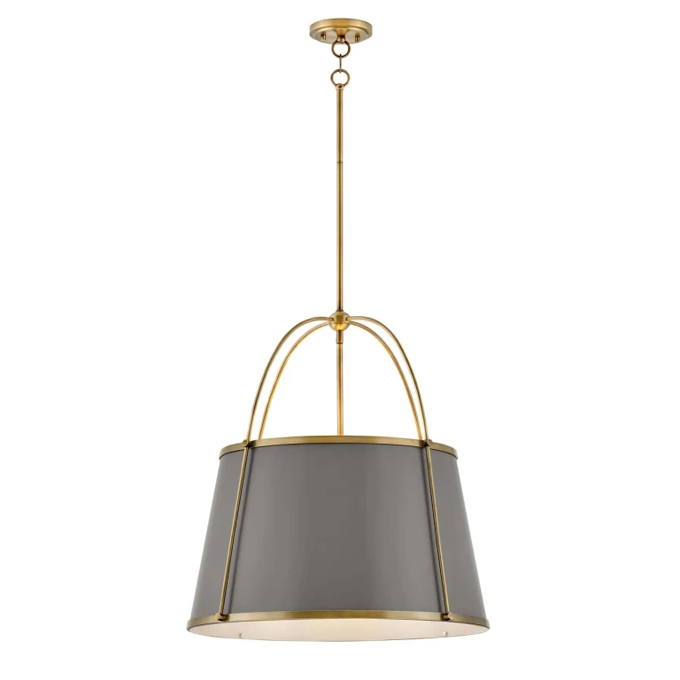 Lacquered Dark Brass LED Pendant from the Clarke Collection