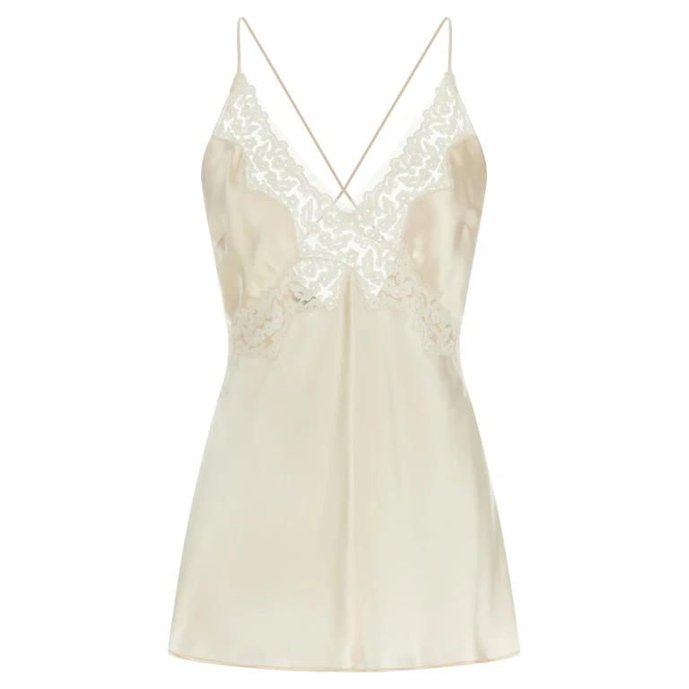 Alberta Ferretti Satin And Lace Top
