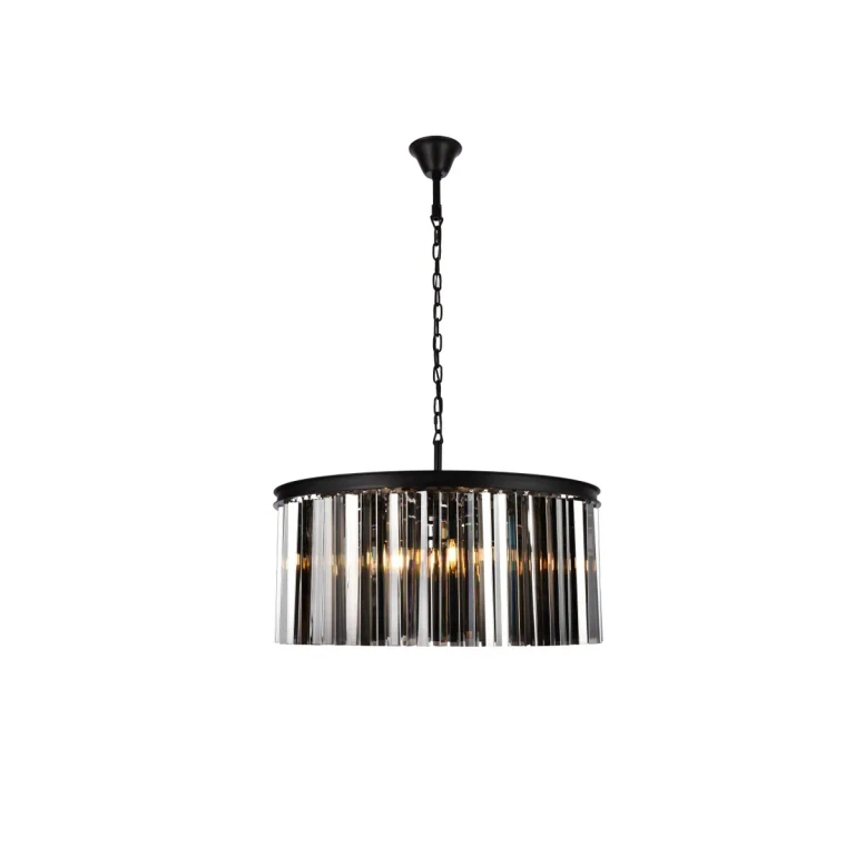 Matte Black Eight Light Chandelier from the Sydney Collection