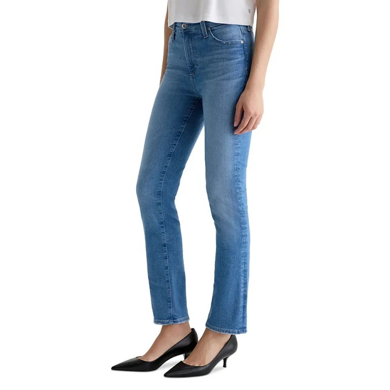 Ag Mari High Rise Slim Straight Jeans in Minimalist