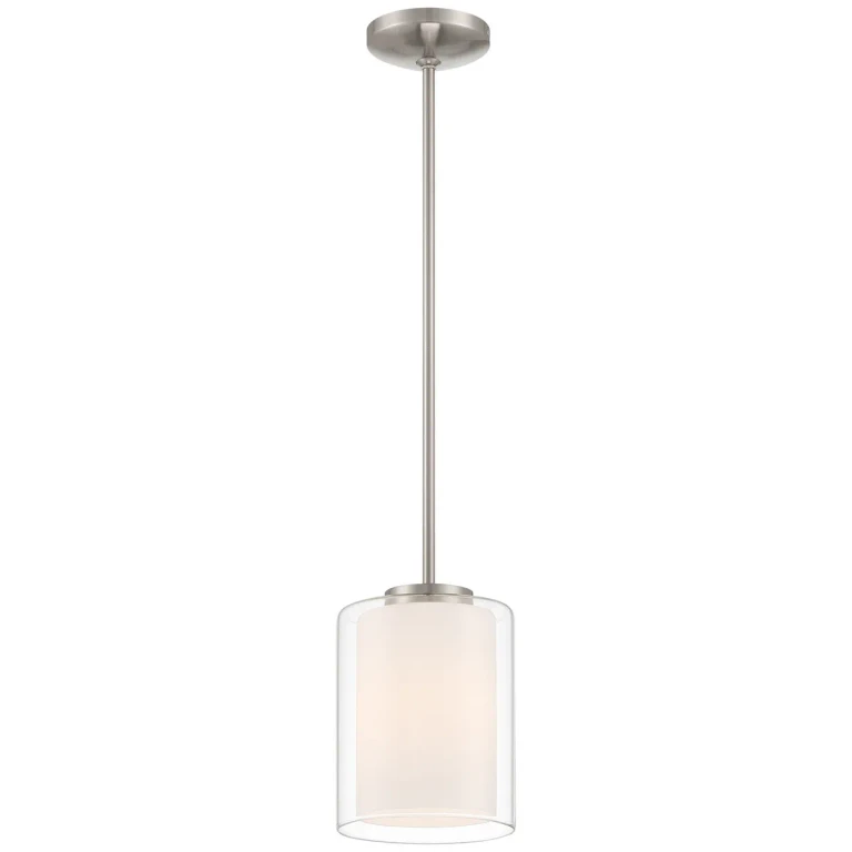 Brushed Steel One Light Pendant from the Seville Collection