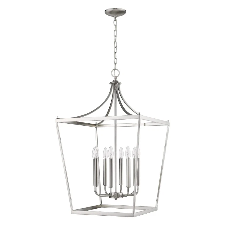 Satin Nickel Eight Light Pendant from the Kennedy Collection