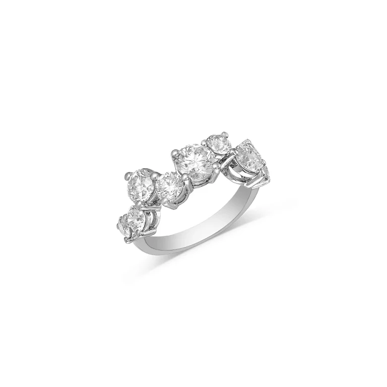 Diamond Scatter Cluster Band in 14K White Gold, 3.0 tcw