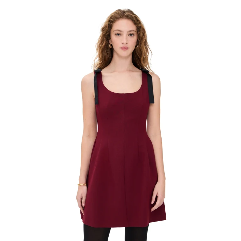 WAYF Jade Mini Dress Merlot M