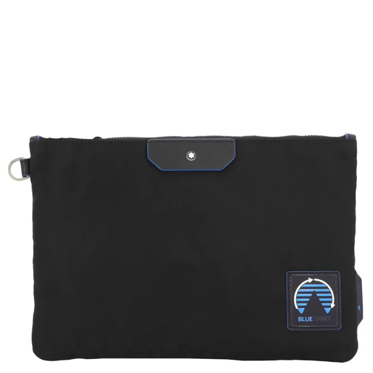 Montblanc Black Blue Nylon Spirit Medium Pouch