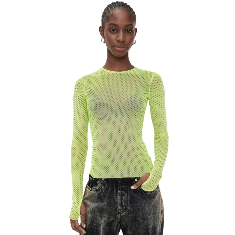 AFRM Kaylee Shirt Citrus Pin Dot M