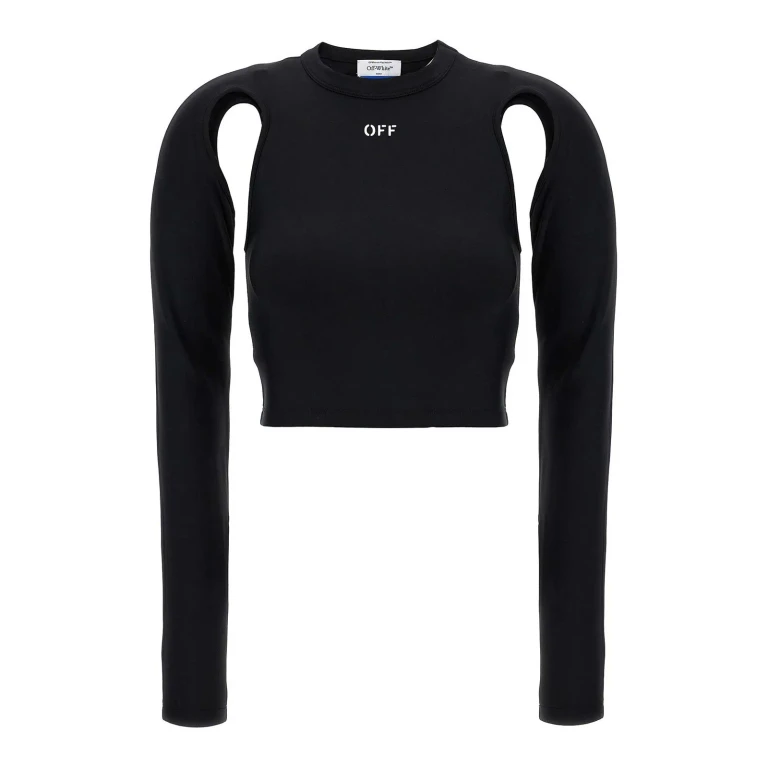 Off-White Owad211c99jer001 1001 Blackwhite Exterior: Nylon Elastane Maglie (OWAD211C99JER0011001)
