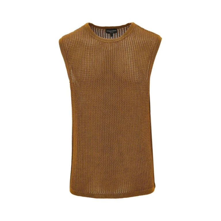 EMPORIO ARMANI Openworked knitted vest Man S