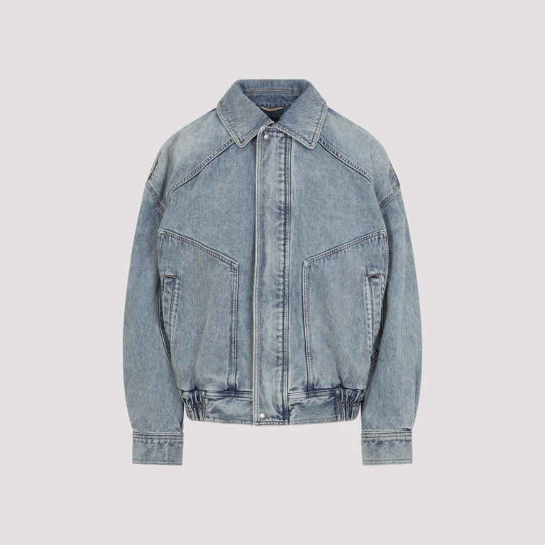 Saint Laurent Denim Jacket Blue Cotton - Women