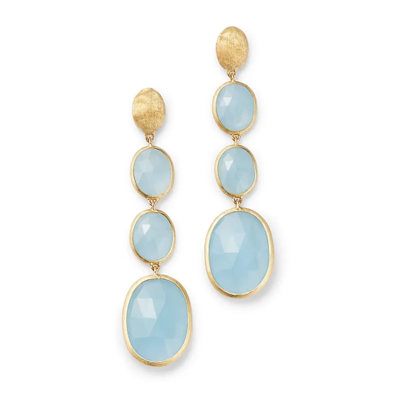 Marco Bicego 18K Yellow Gold Siviglia Aquamarine Graduated Drop Earrings