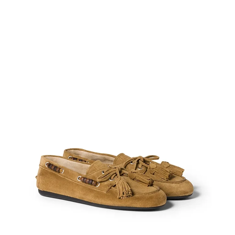 Miu Miu Dames Mocassini Suede Loafer Flats