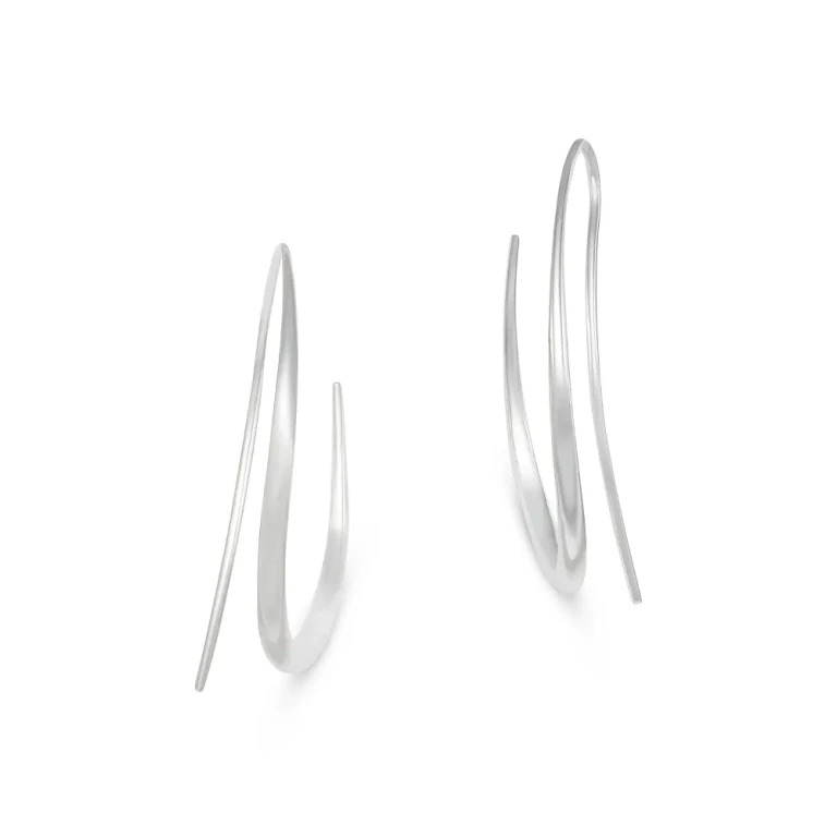 Georg Jensen Sterling Silver Offspring Threader Hoop Earrings