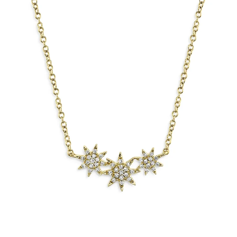 Diamond Star Pendant Necklace in 14K Yellow Gold, 0.09 tcw - Exclusive