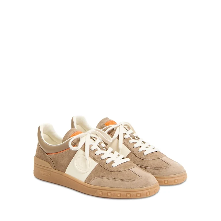 Valentino Garavani Men's Embroidered La Greca Suede Sneakers